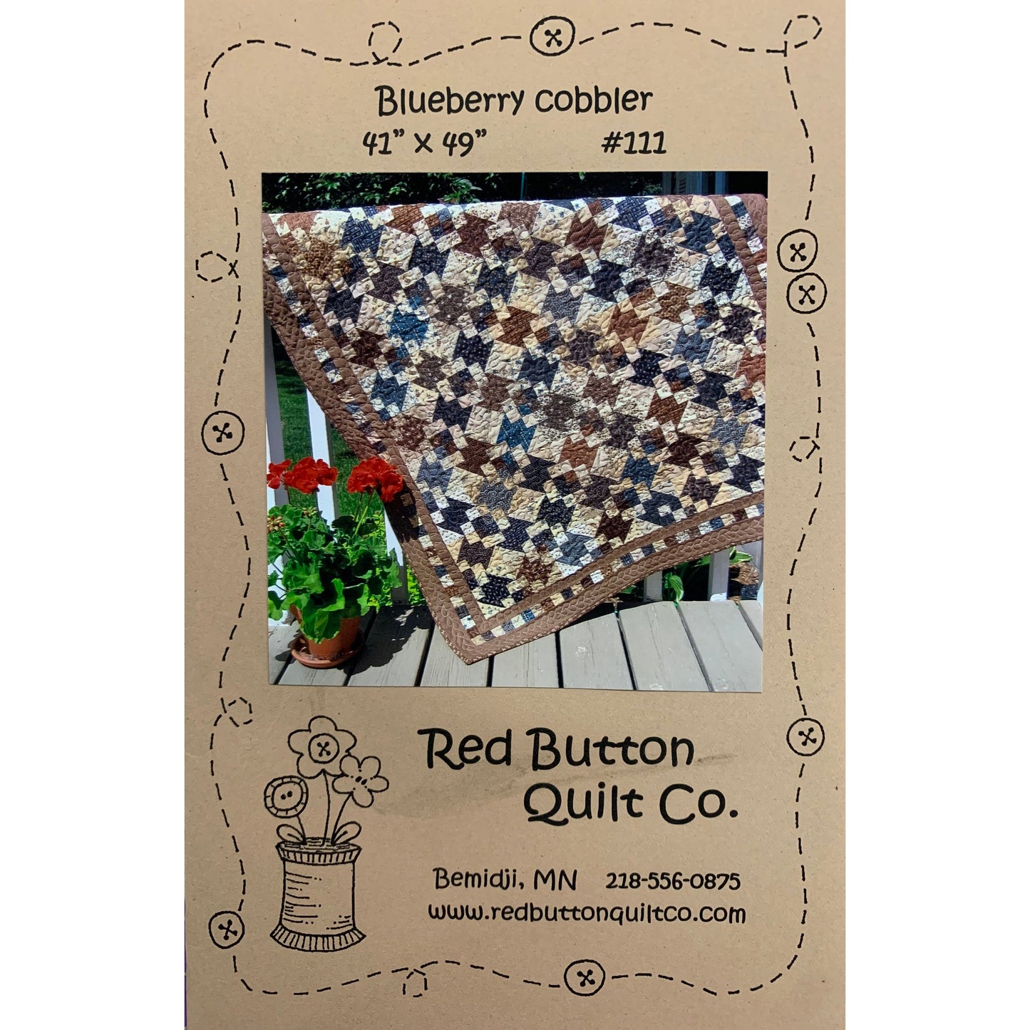 Red Button Quilt Company ~ Blueberry Cobbler Quilt Pattern