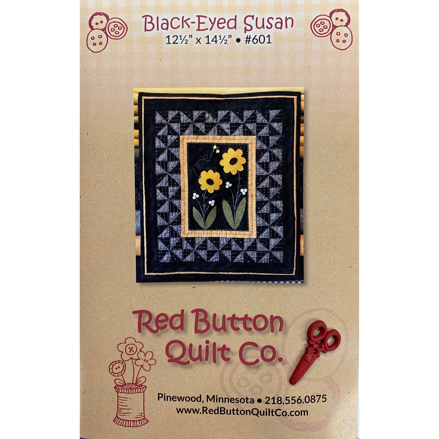 Red Button Quilt Company ~ Black Eyed Susan Quilt Pattern