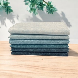 Cotton Shot ~ Teal Ombré Fat Quarter Bundle 6pcs