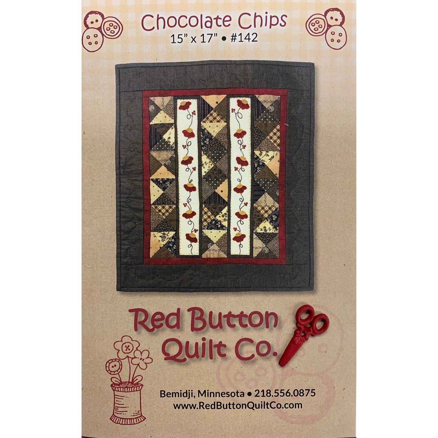 Red Button Quilt Company ~ Chocolate Chips Quilt Pattern