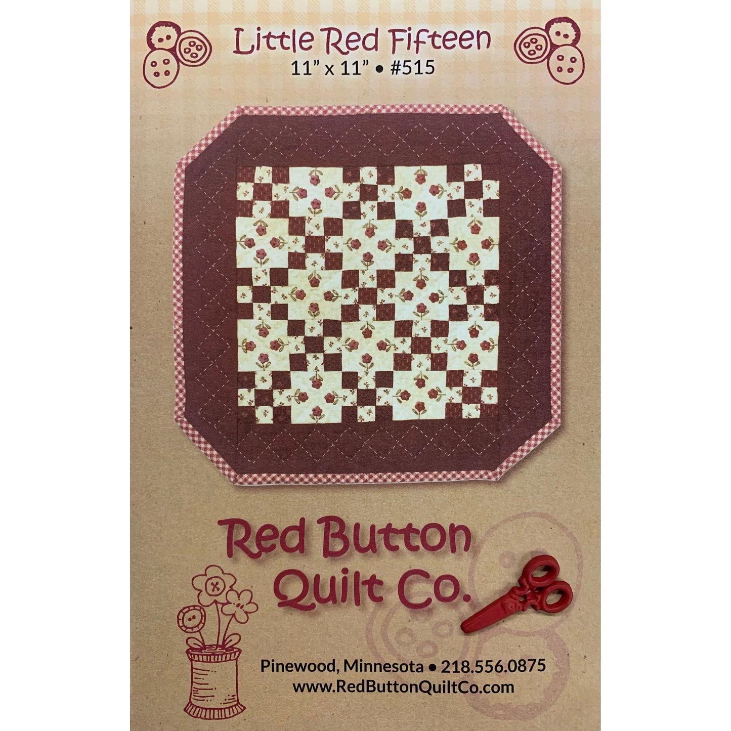 Red Button Quilt Company ~ Little Red Fifteen Quilt Pattern