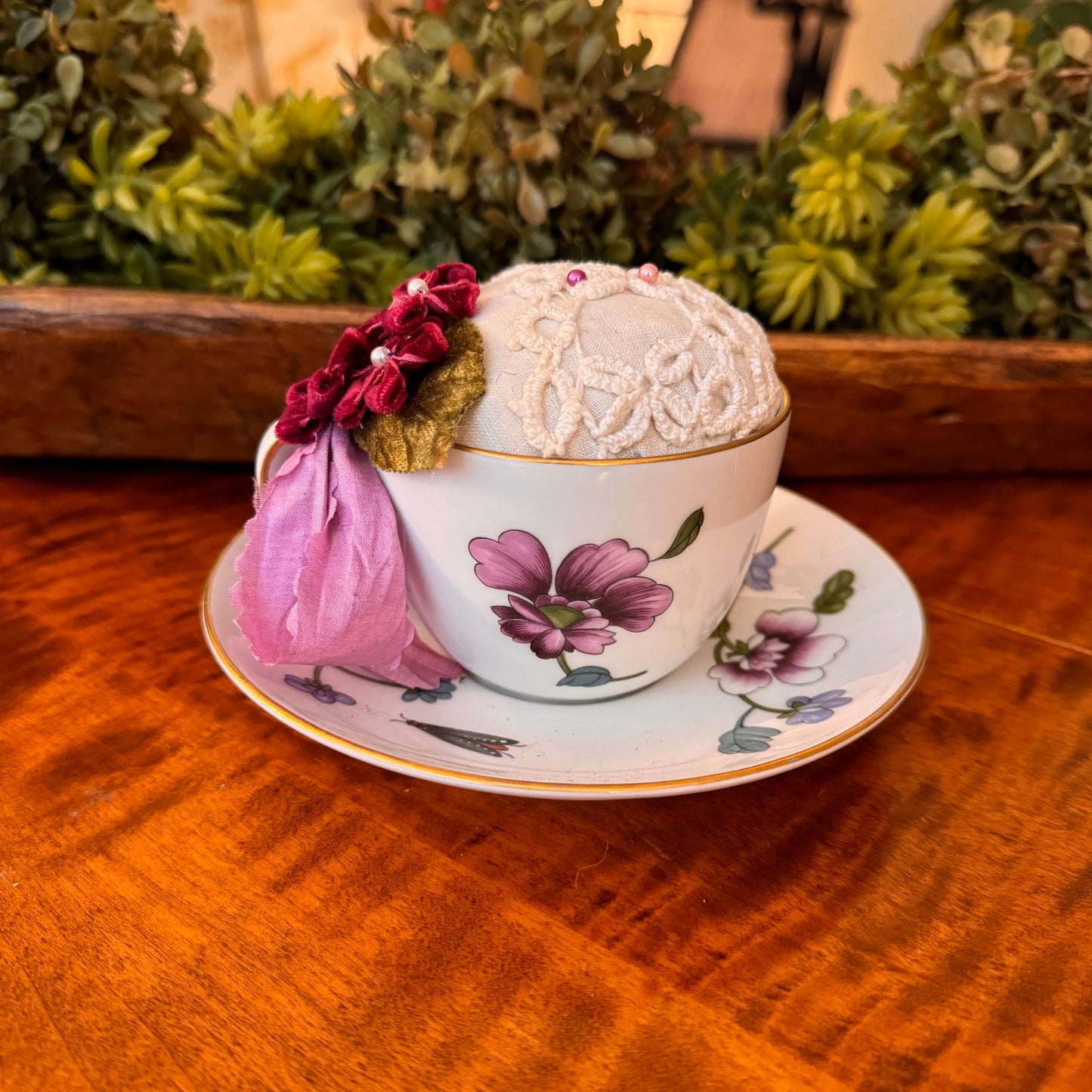 Paxe's Designs | #30 Vintage Teacup Pincushion