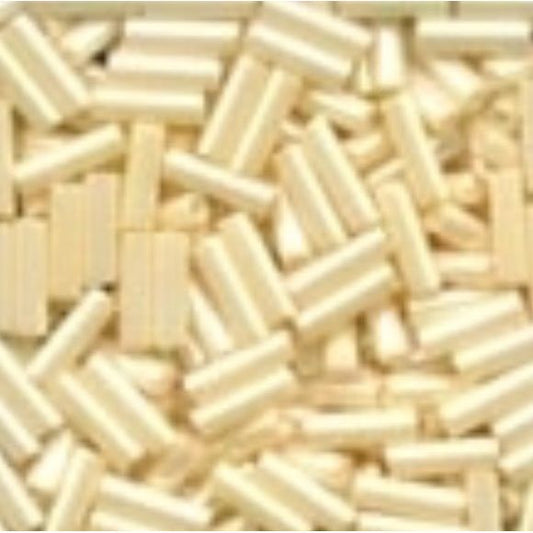 70123 Cream Small Bugle Glass Beads