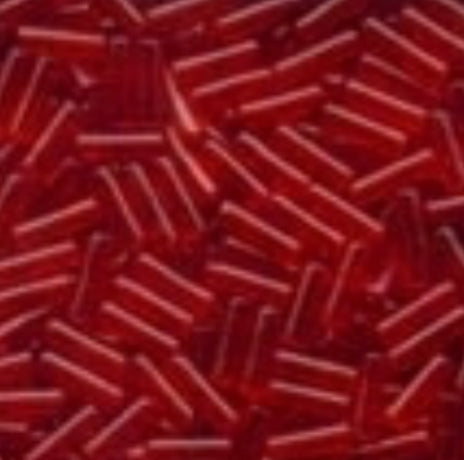 72013 Red Red Small Bugle Glass Beads