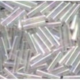 80161 Crystal Medium Bugle Glass Beads