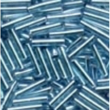 82054 Aqua Ice Medium Bugle Glass Beads