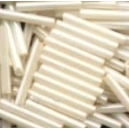 90123 Cream Large Bugle Glass Beads