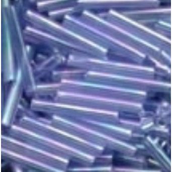 90168 SapphireRainbow Large Bugle Glass Beads