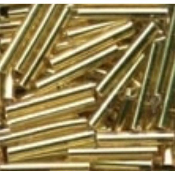 92011 Victorian Gold Large Bugle Glass Beads