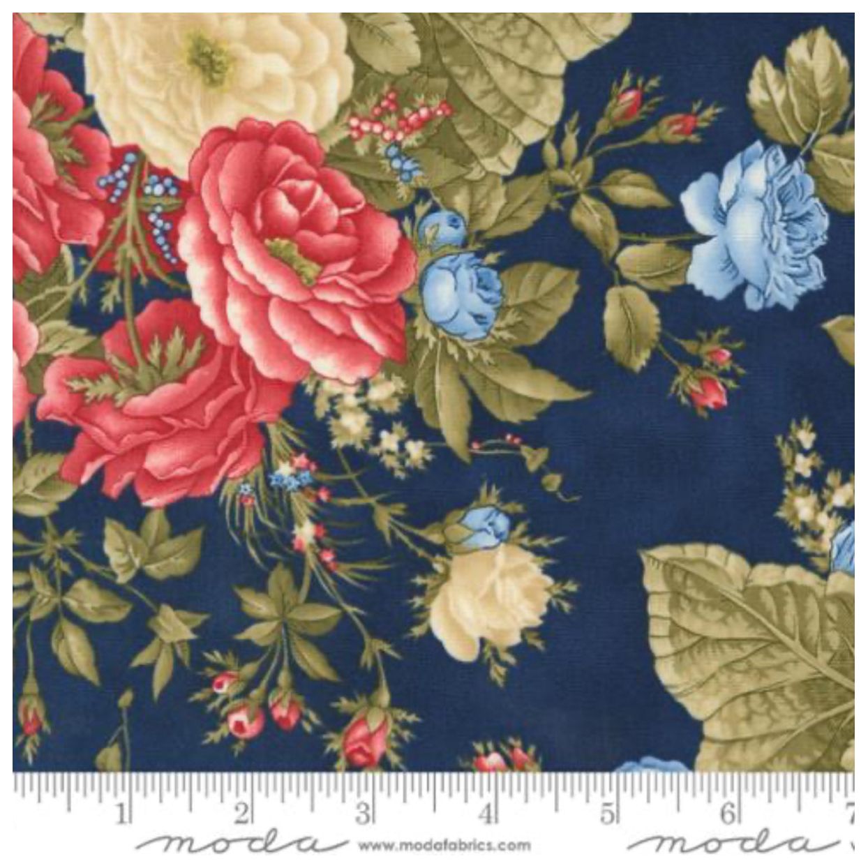 Grand Haven ~ Cabbage Rose 14980 19 Navy