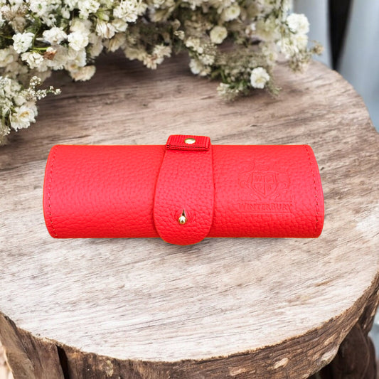 Winterbury Red Leather Scissor / Accessories Case