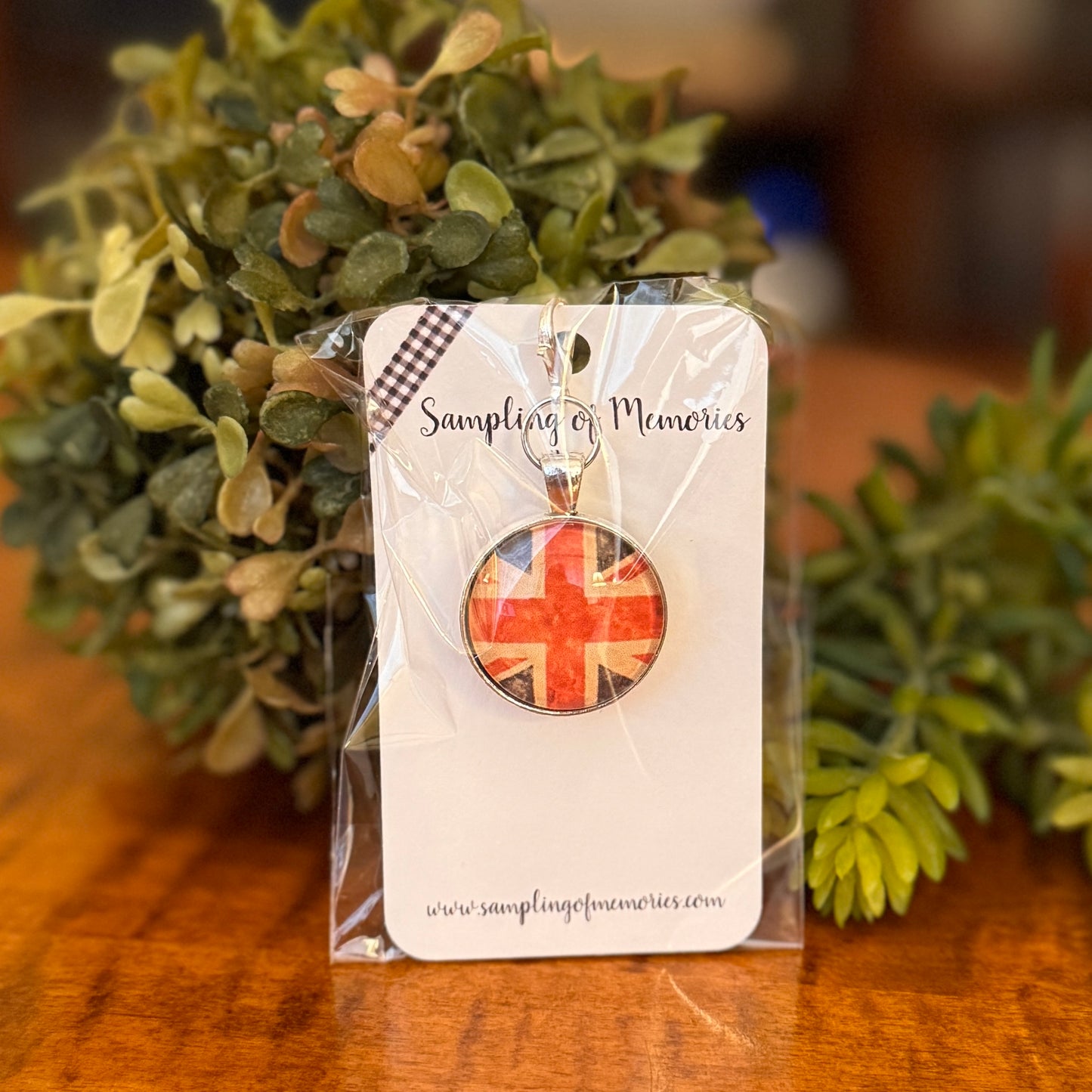 Sampling of Memories | Double Sided Zipper Pull - Union Jack and the American Flag