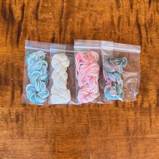 xJuDesigns Hand-Dyed Silk Embroidery Floss | Candy Christmas Selection