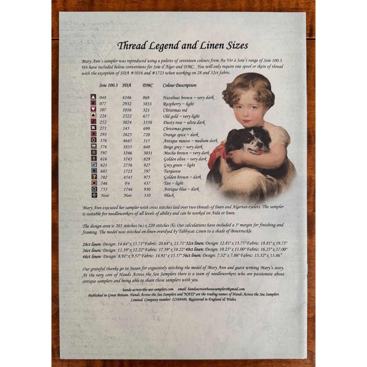 Hands Across The Sea Samplers | Mary Ann Fitzgibbon 1830 Sampler Pattern Booklet