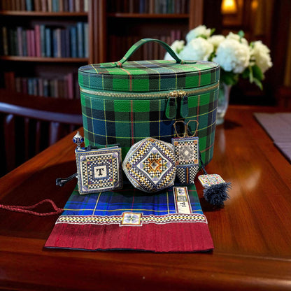 WinterBury Green Tartan Case | Scottish Thistle Sewing Set Pattern