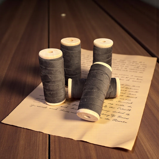 Vintage Ribbons | 3/8" Velvet Ribbon on Wooden Spool - Olive Drab