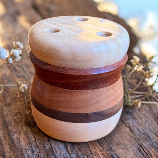Hand-Turned Multi-Colored Wood Scissor Holder