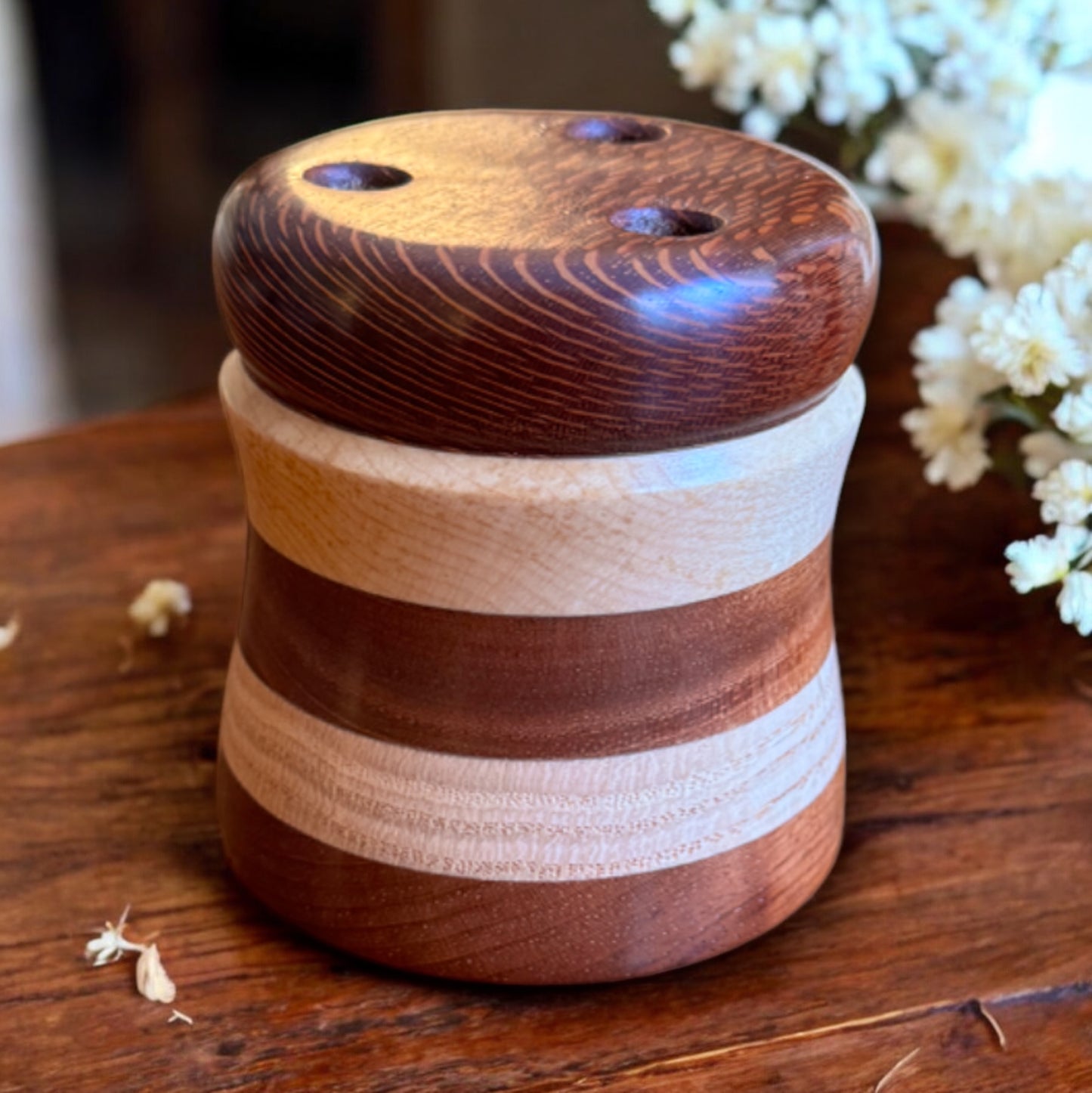 Hand-Turned Multi-Colored Wood Scissor Holder