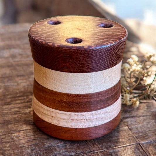 Hand-Turned Multi-Colored Wood Scissor Holder