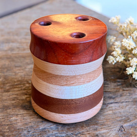 Hand-Turned Multi-Colored Wood Scissor Holder
