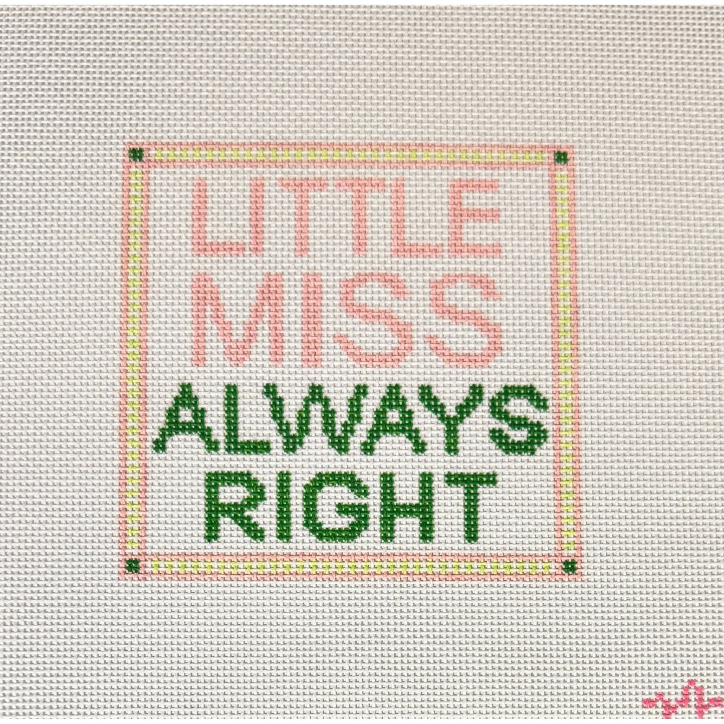 Code Thread Needlepoint | Little Miss Always Right Needlepoint Canvas