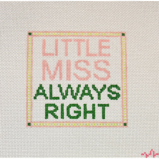 Code Thread Needlepoint | Little Miss Always Right Needlepoint Canvas