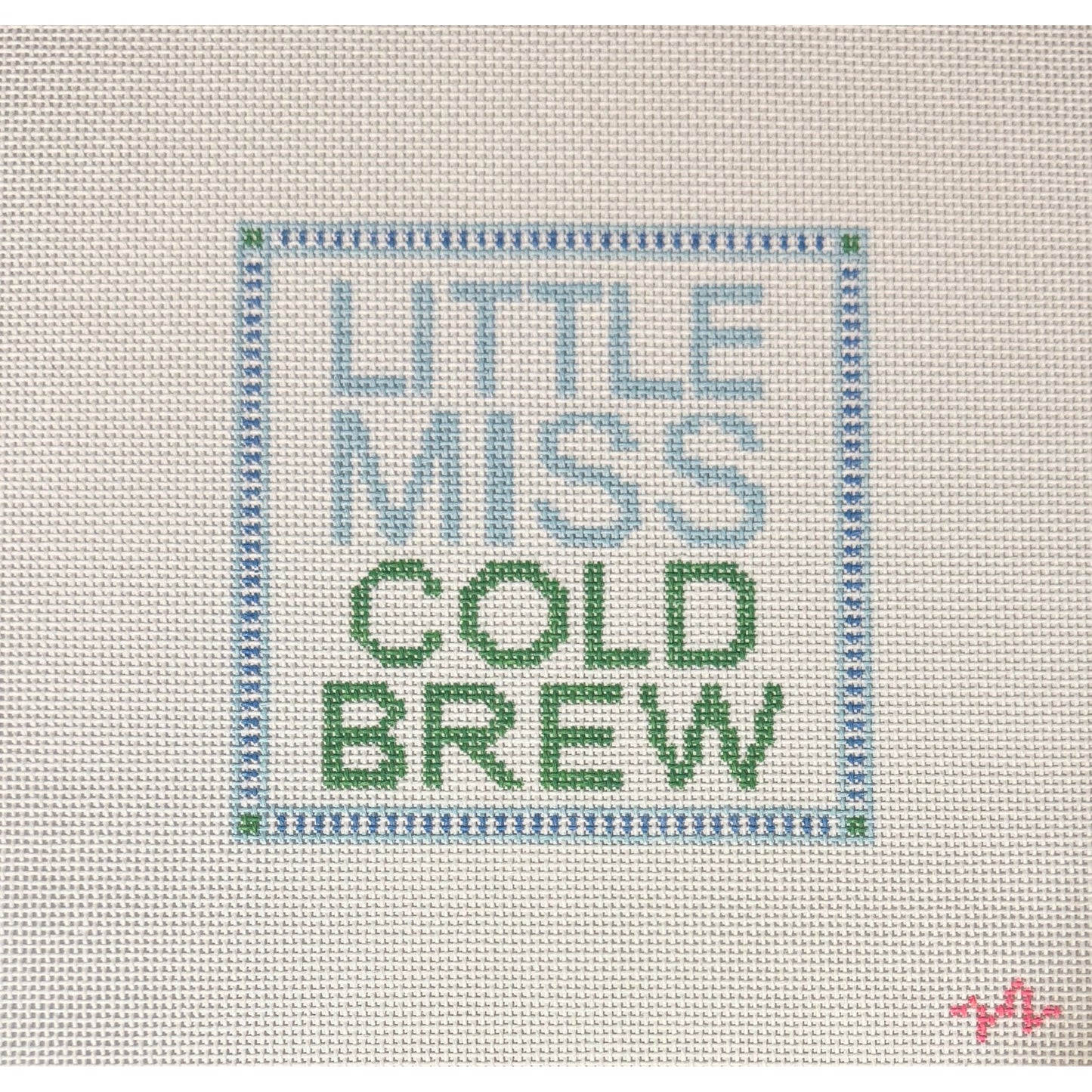 Code Thread Needlepoint | Little Miss Cold Brew Needlepoint Canvas