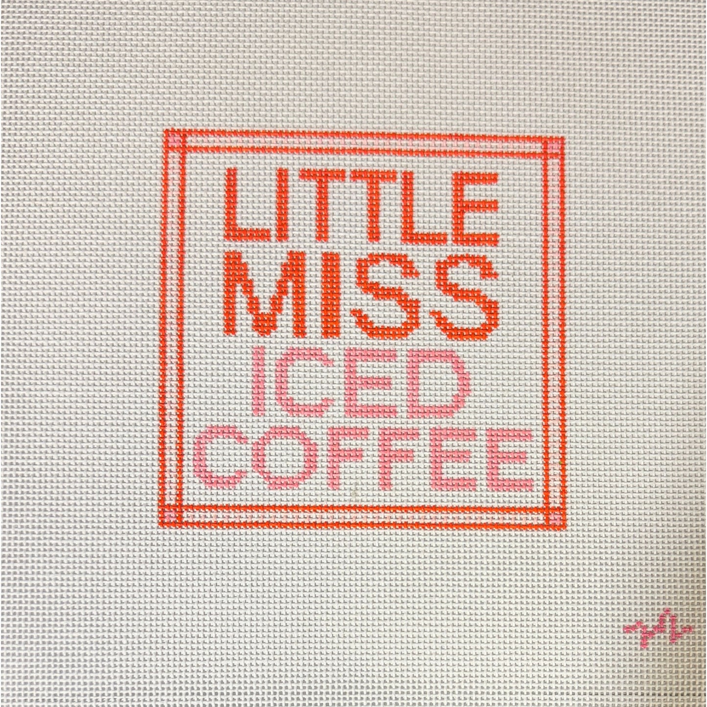 Code Thread Needlepoint | Little Miss Iced Coffee Needlepoint Canvas