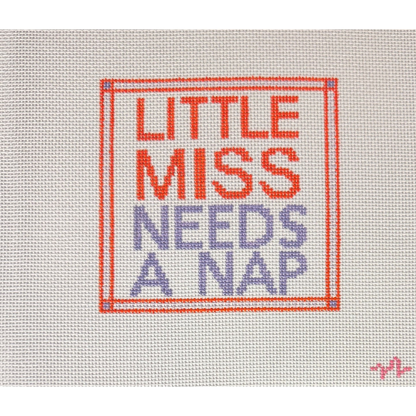 Code Thread Needlepoint | Little Miss Needs A Nap Needlepoint Canvas