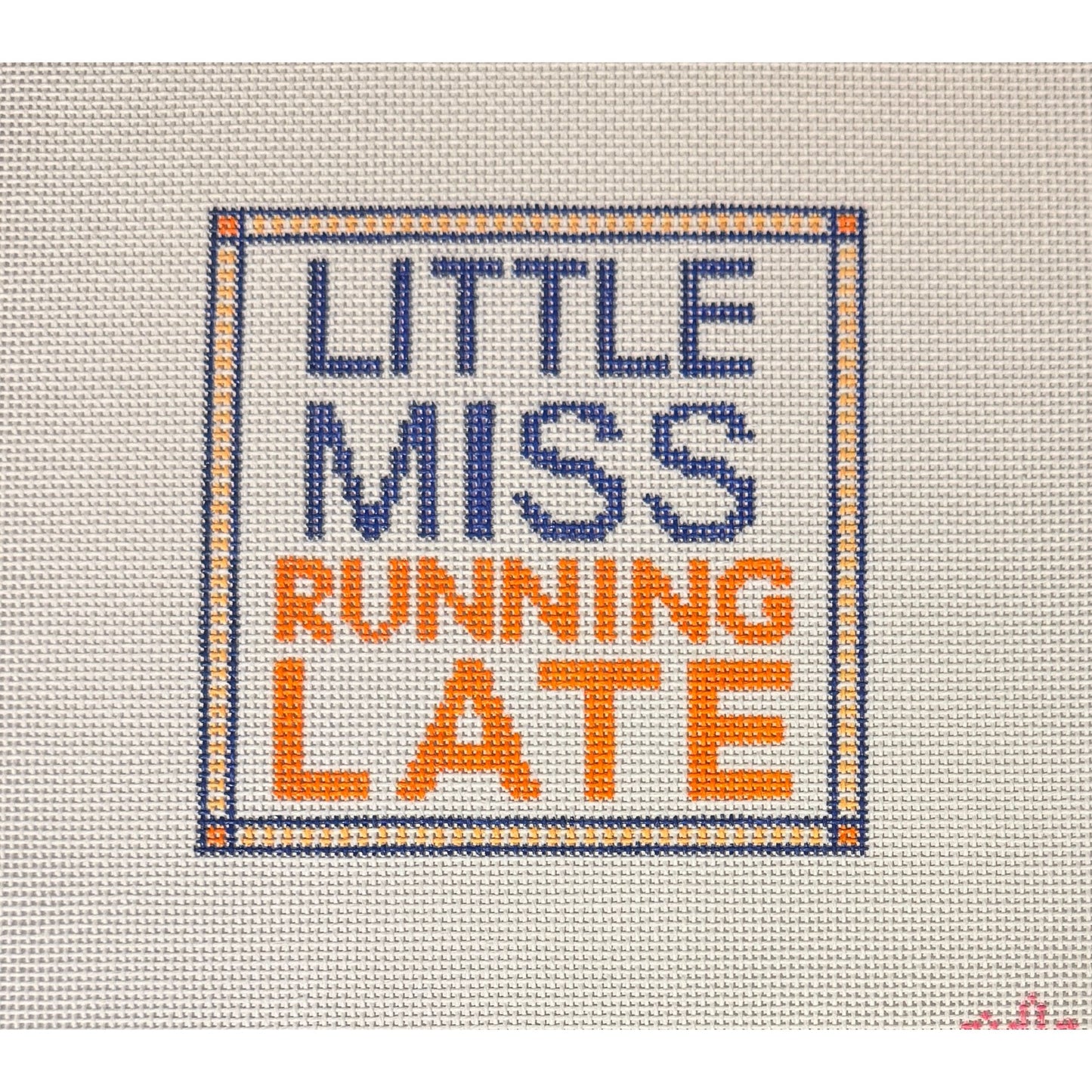 Code Thread Needlepoint | Little Miss Running Late Needlepoint Canvas