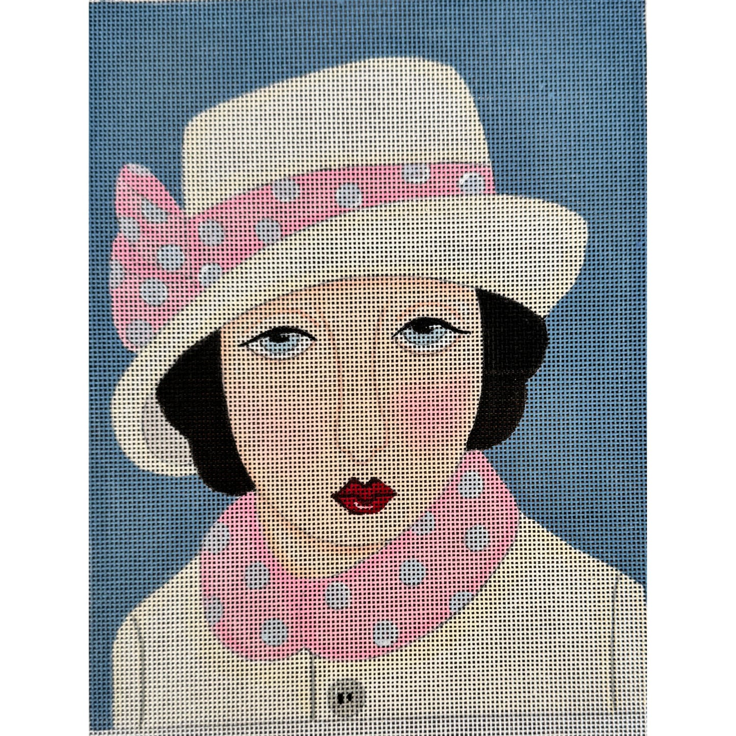 Love You More Needlepoint | Lady with the Polka Dot Hat