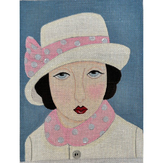 Love You More Needlepoint | Lady with the Polka Dot Hat
