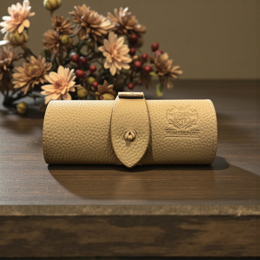 WinterBury Khaki Leather Scissor / Accessories Case