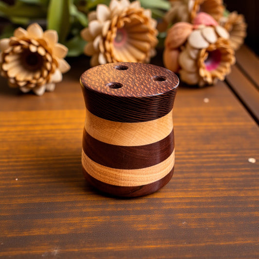 Hand-Turned Multi-Colored Wood Scissor Holder