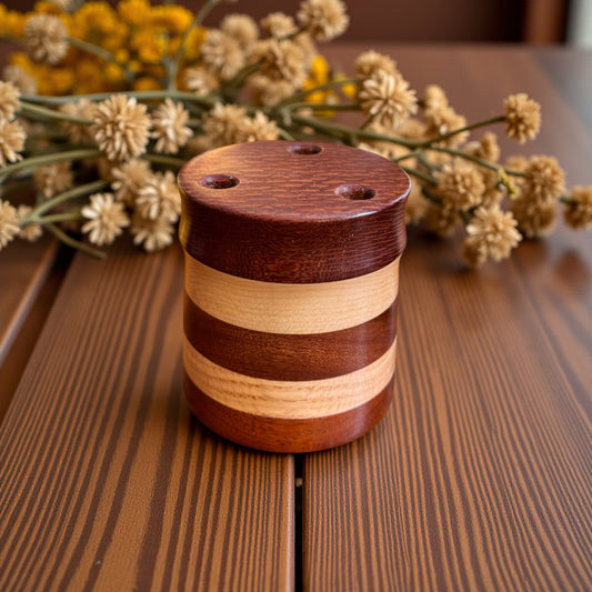 Hand-Turned Multi-Colored Wood Scissor Holder
