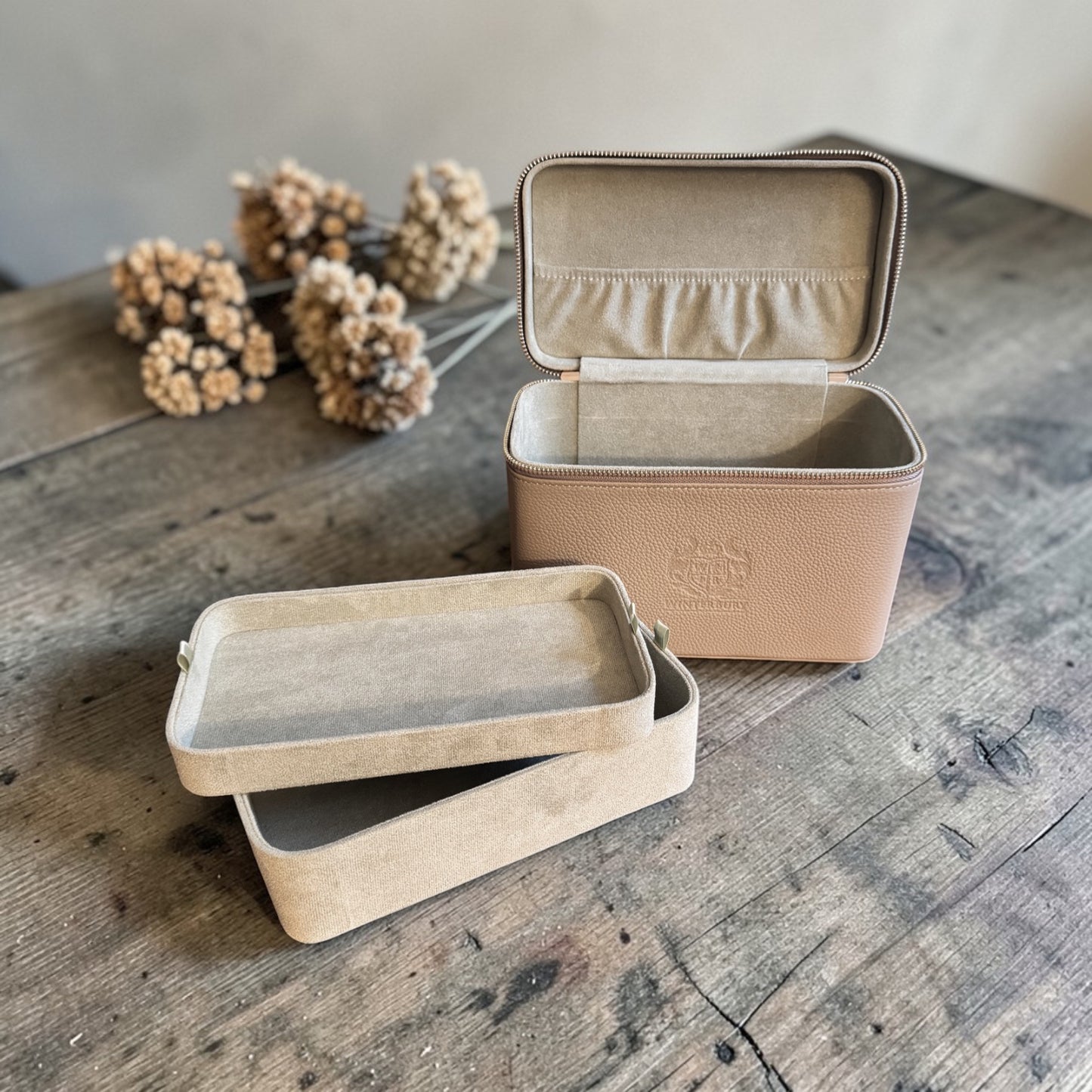 WinterBury Khaki Double Tray Needlework Sewing Case
