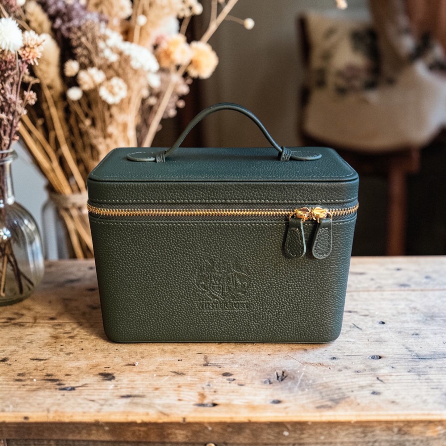 WinterBury Greenish Teal Double Tray Needlework Sewing Case