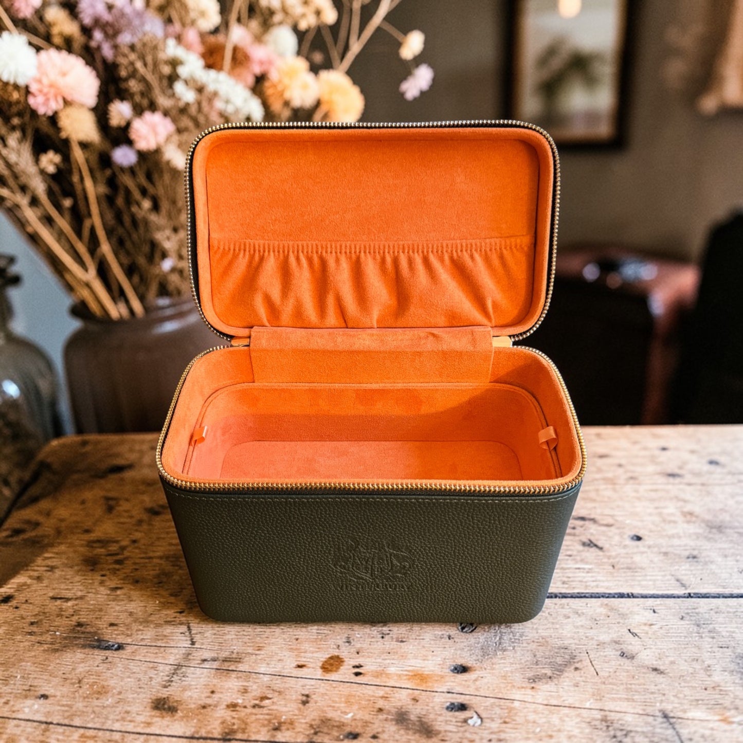 WinterBury Greenish Teal Double Tray Needlework Sewing Case