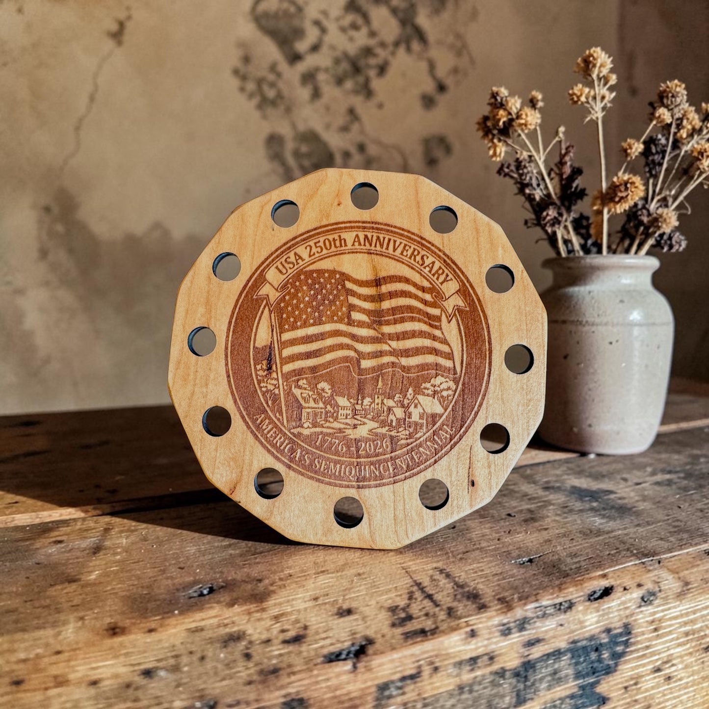 It's All About the Wood | Americana 12-sided Flag Thread Keep