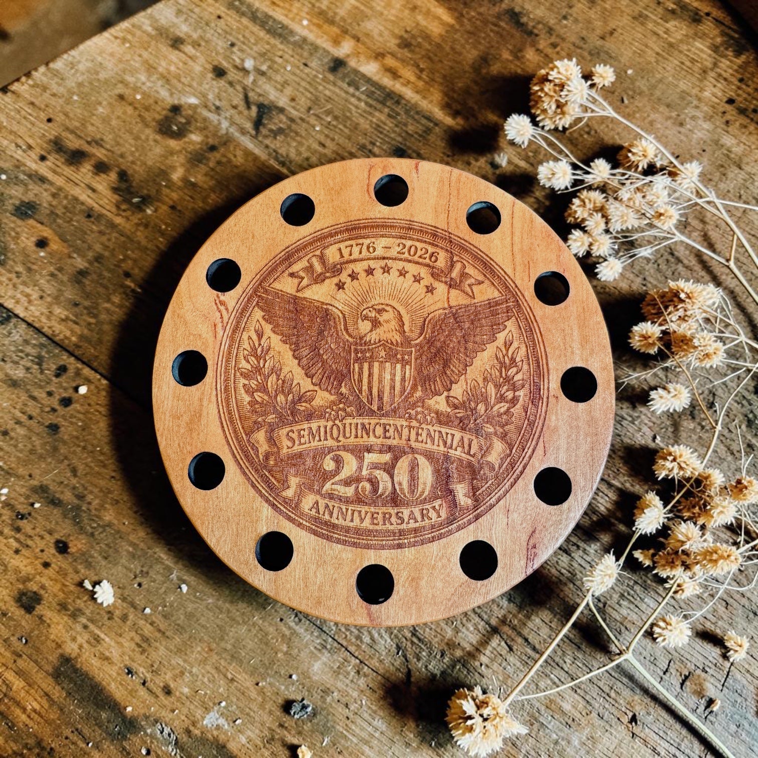 It's All About the Wood | Americana Round Thread Keep - Laurels – Hobby ...