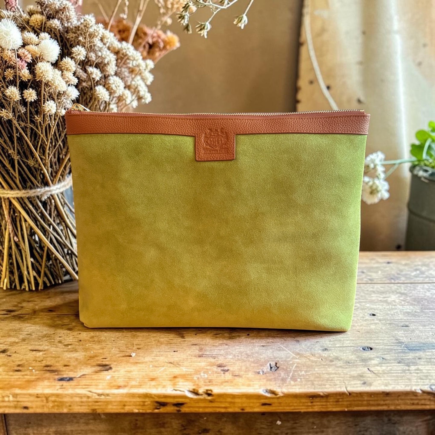 WinterBury Suede Project Bag | Chartreuse