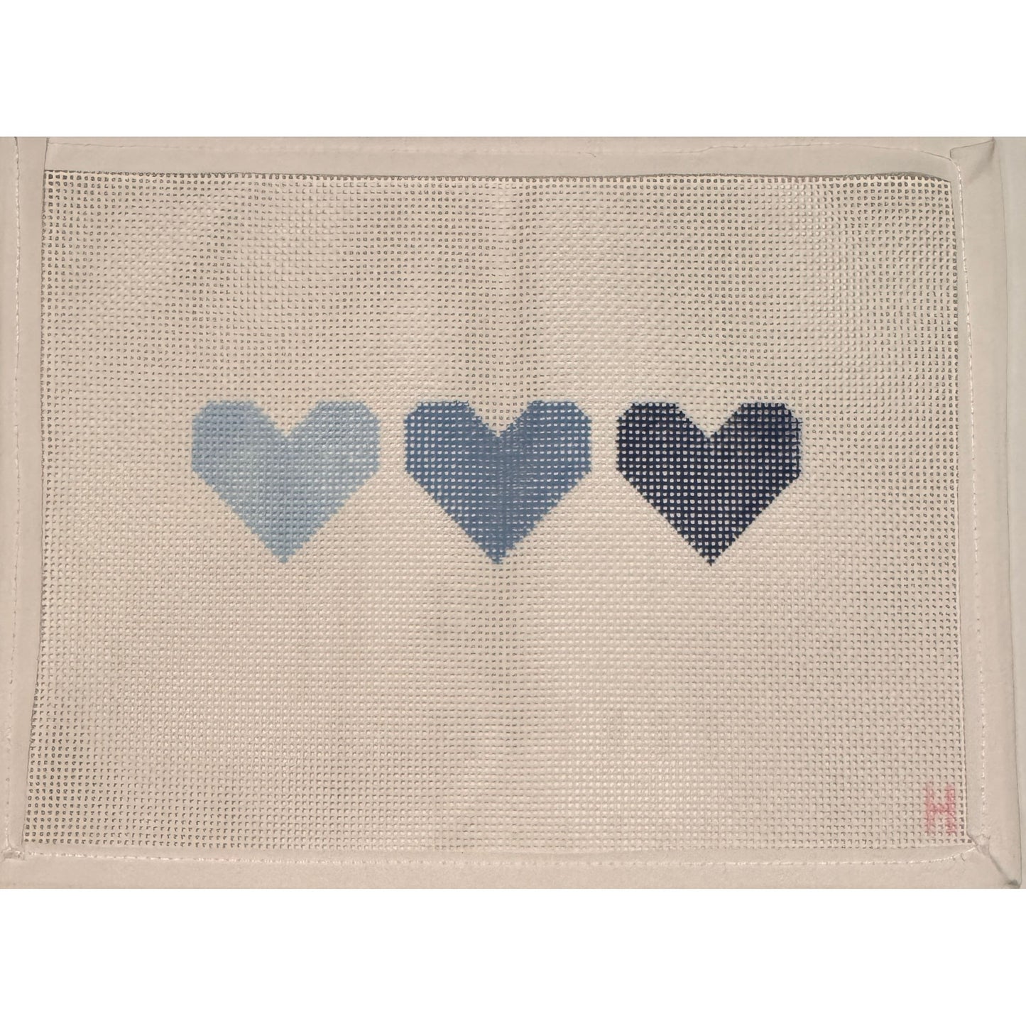 Pretty Things By Han | Blue Trio Hearts Needlepoint Canvas