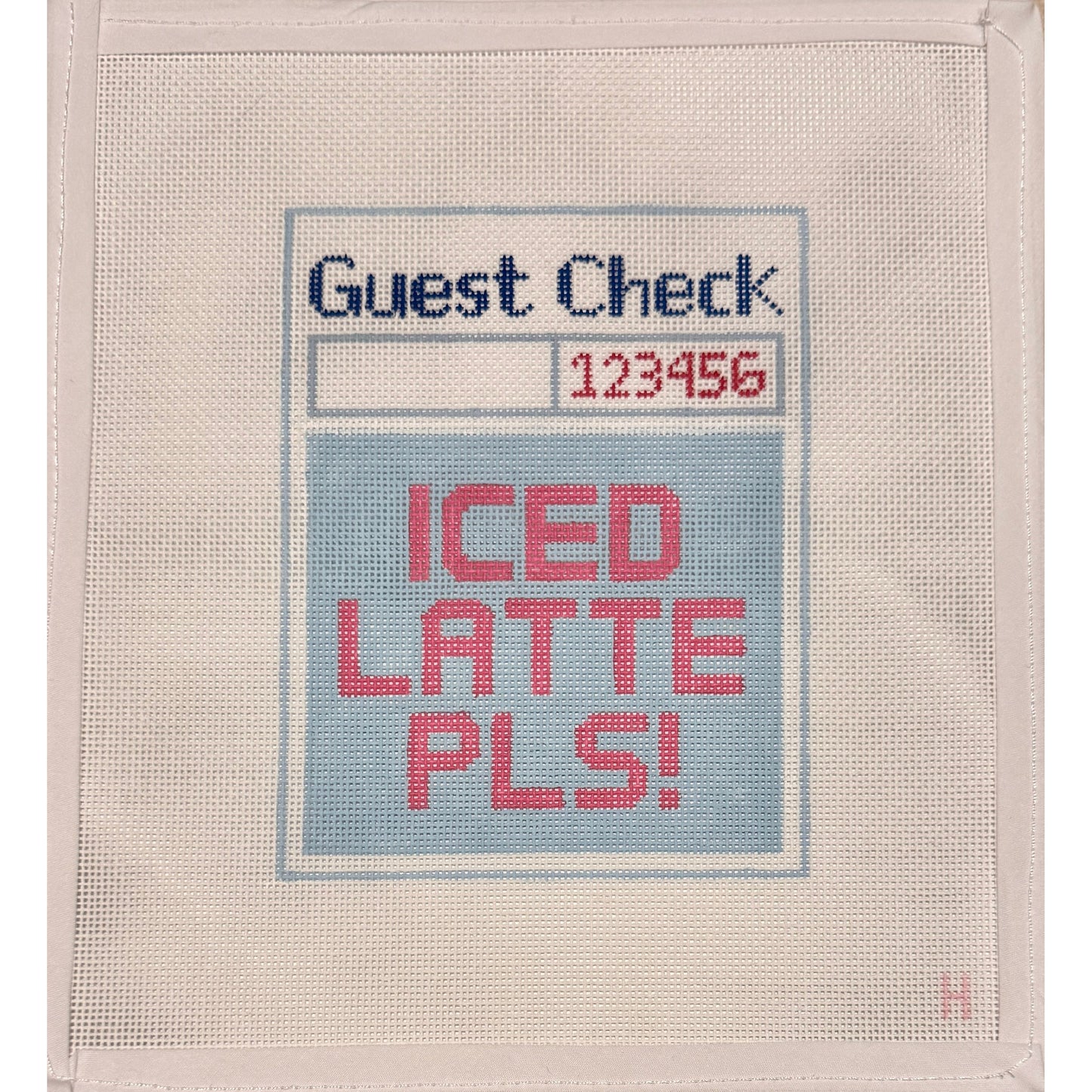 Pretty Things By Han | Guest Check Needlepoint Canvas - Iced Latte