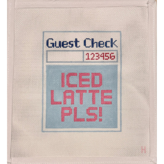 Pretty Things By Han | Guest Check Needlepoint Canvas - Iced Latte