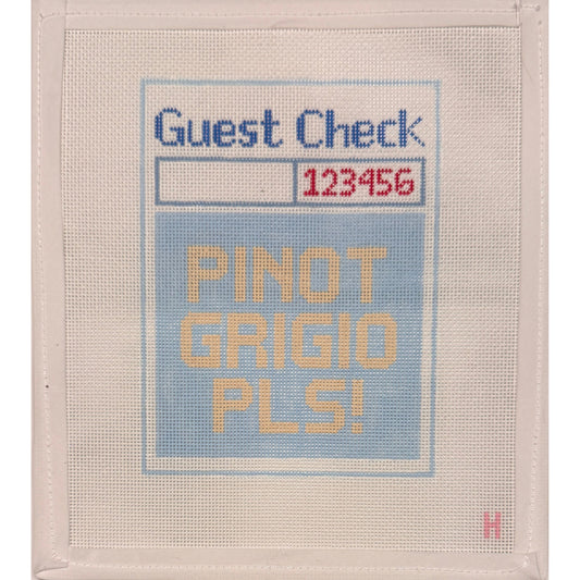 Pretty Things By Han | Guest Check Needlepoint Canvas - Pinot Grigio