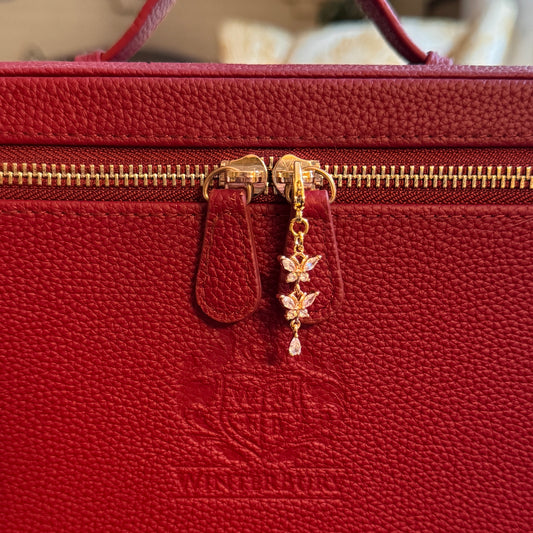 Minnie McBean Zipper Fob / Pull | Small Crystal Butterflies