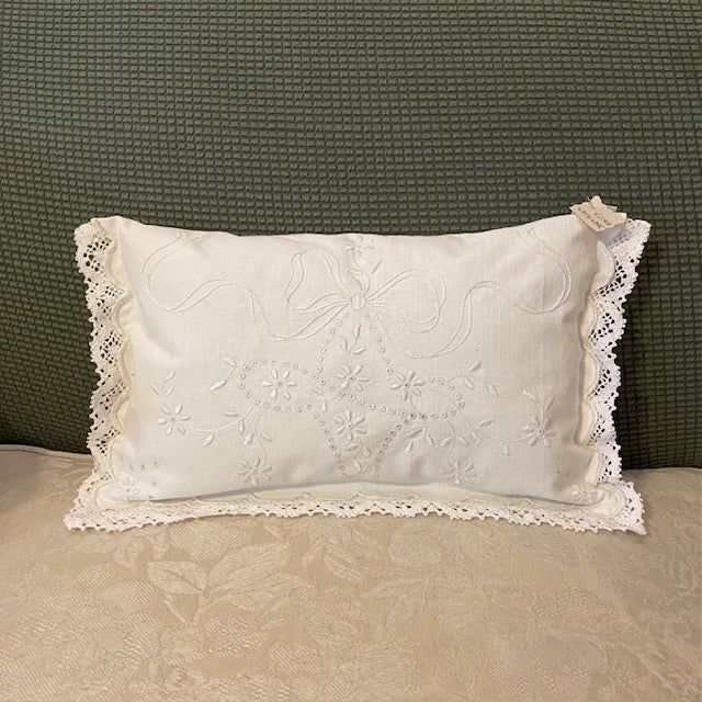 Paxe's Designs | Large Vintage White Work Pillow