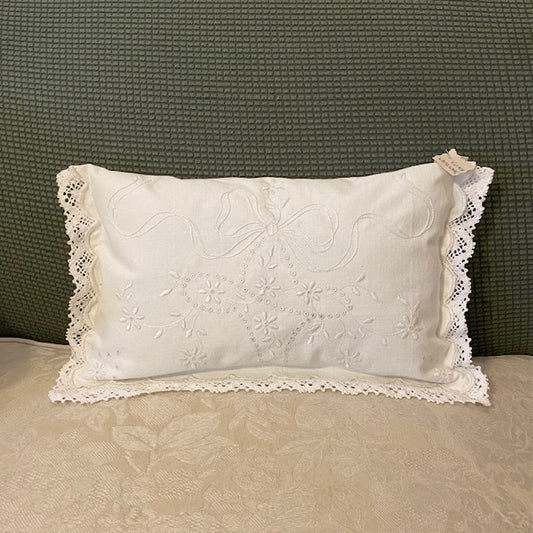 Paxe's Designs | Large Vintage White Work Pillow