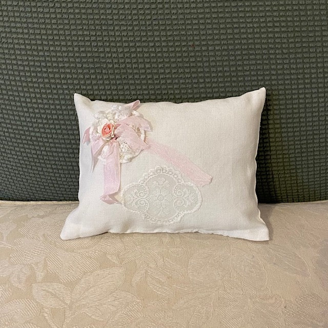 Paxe's Designs | Small Vintage White Work Pillow