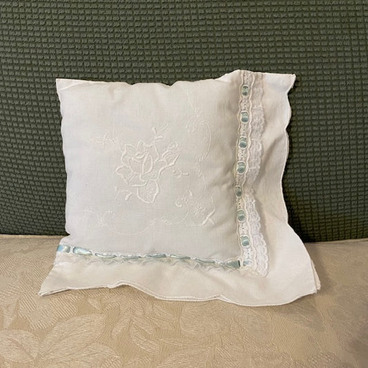 Paxe's Designs | Small Vintage White Work Pillow
